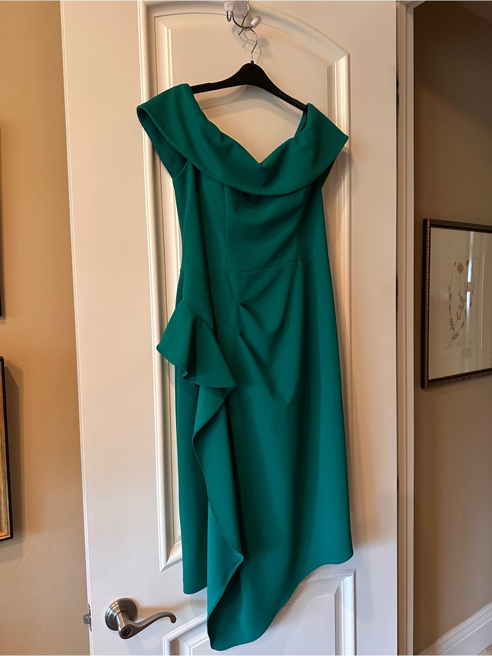 Betsy and Adam Off the Shoulder Ruffle Midi Dress